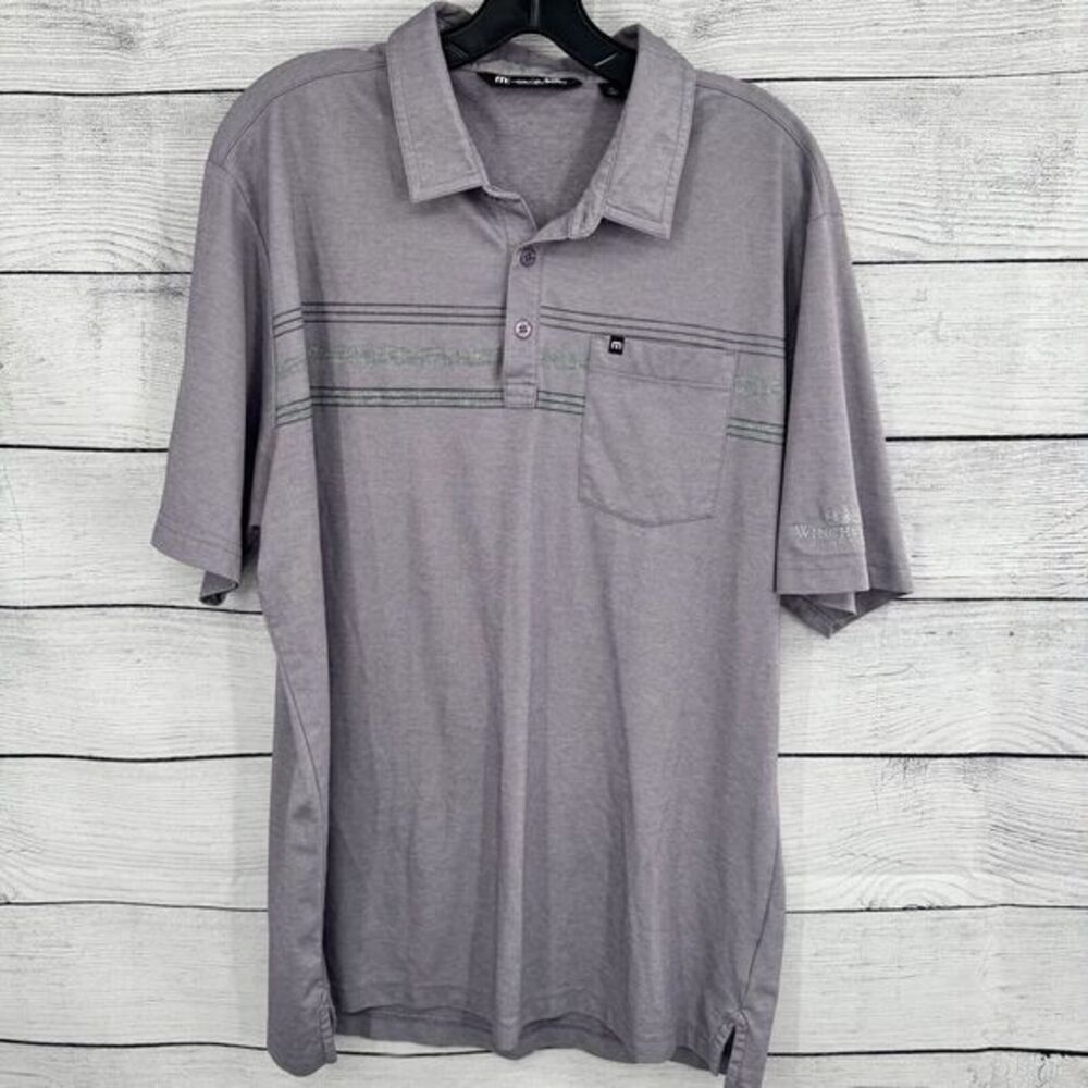 Travis Mathew Men's XL Golf Polo Shirt Lavender‎ Pocket Casual Performance